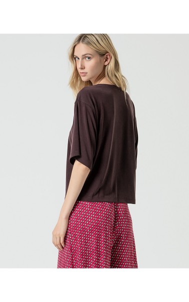 CAMISETA MUJER LISA AMPLIA MANGA SURK 