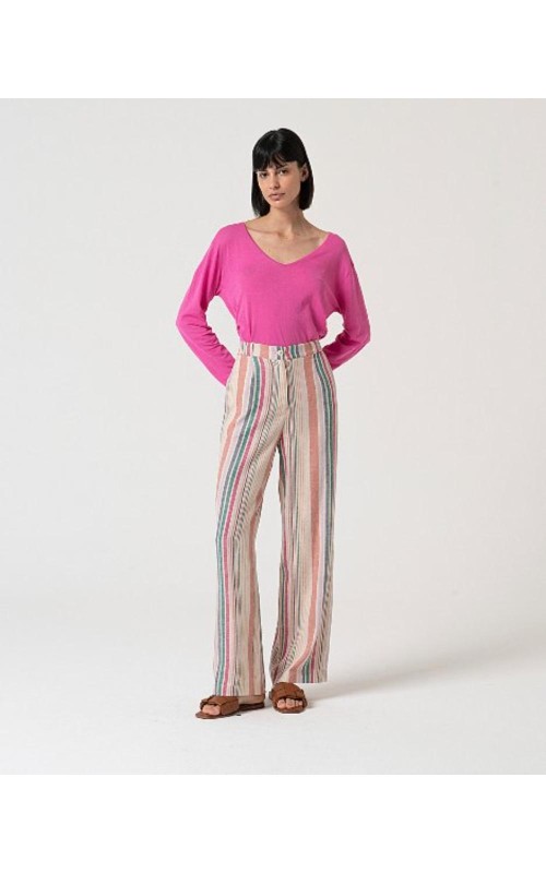 PANTALON MUJER ANCHO ESTAMPADO MULTICOLOR SURK 