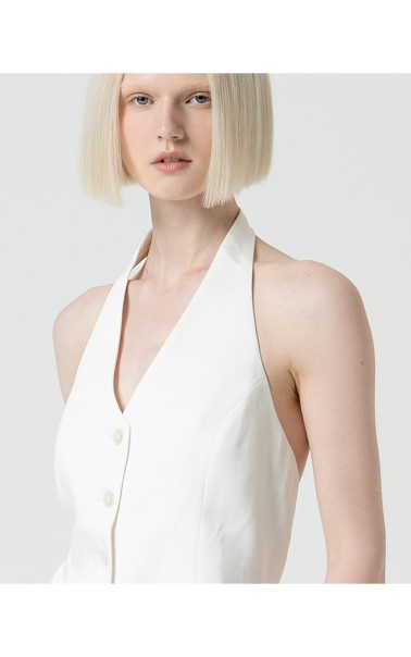 CHALECO MUJER CUELLO HALTER LISO SURK 