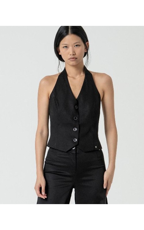 CHALECO MUJER LISO CUELLO HALTER SURK 
