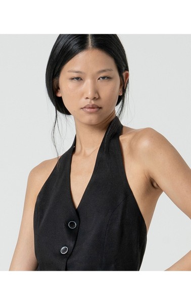 CHALECO MUJER LISO CUELLO HALTER SURK 