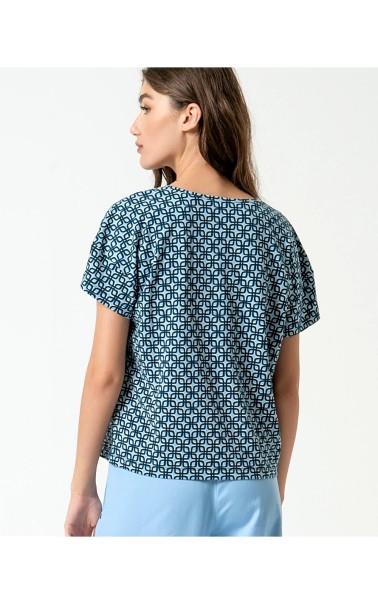 CAMISETA MUJER CUELLO PICO ESTAMPADA SURK 