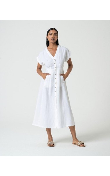 VESTIDO MIDI CAMISERO LINO SURK 