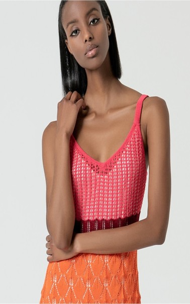 VESTIDO CROCHET MIDI ESTAMPADO TIRAS SURK 