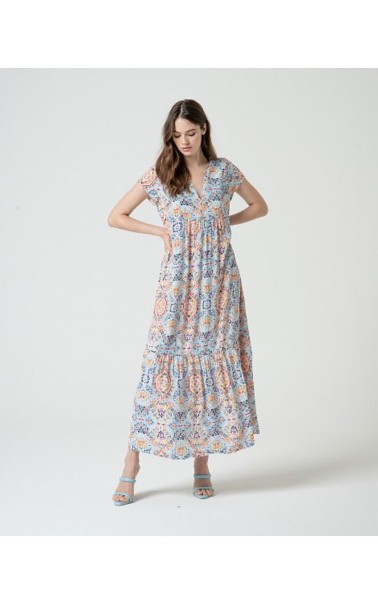 VESTIDO LARGO FLUIDO ESTAMPADO SURK
