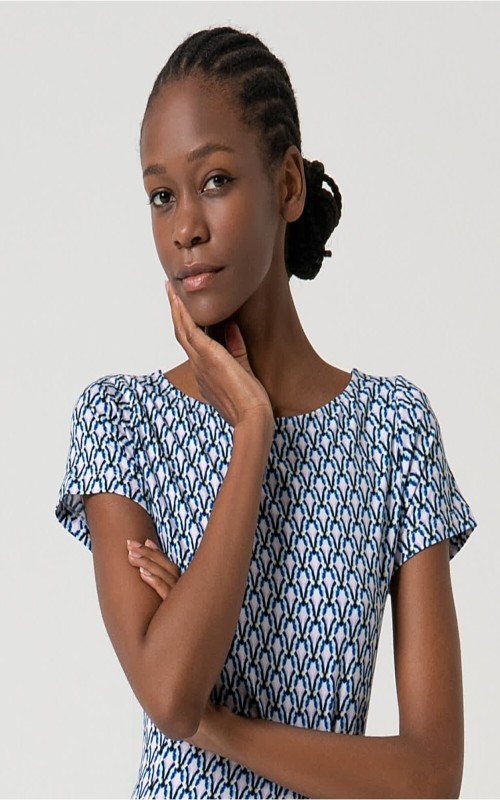 VESTIDO CUELLO BARCO ESTAMPADO SURK 