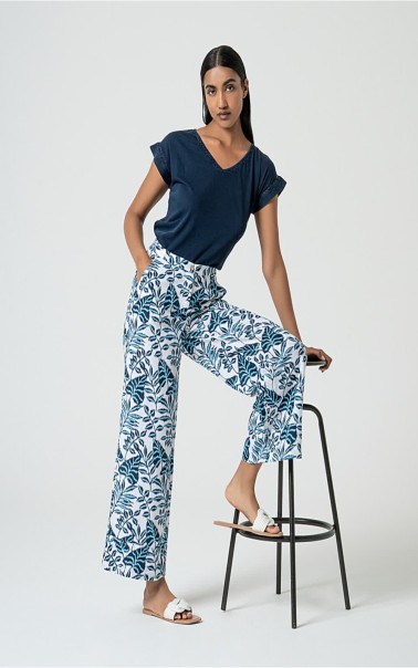 PANTALON MUJER ANCHO ESTAMPADO SURK 