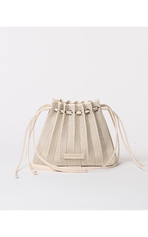 BOLSO PLISADO LISO GRIS PLATA SURK