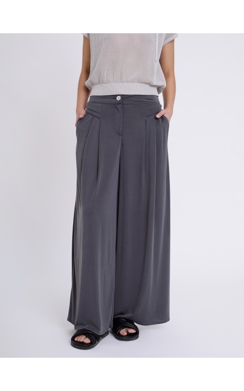 PANTALON MUJER FLUIDO PUNTO PALAZZO SKAT 