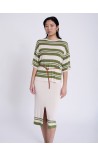 FALDA MIDI PUNTO RAYAS CONTRASTE SKAT 