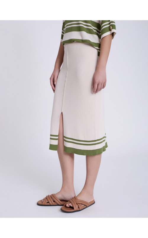 FALDA MIDI PUNTO RAYAS CONTRASTE SKAT 