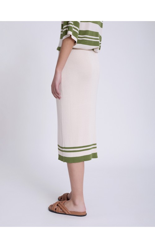 FALDA MIDI PUNTO RAYAS CONTRASTE SKAT 