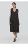 VESTIDO MIDI PUNTO LISO PLIEGUE WNT