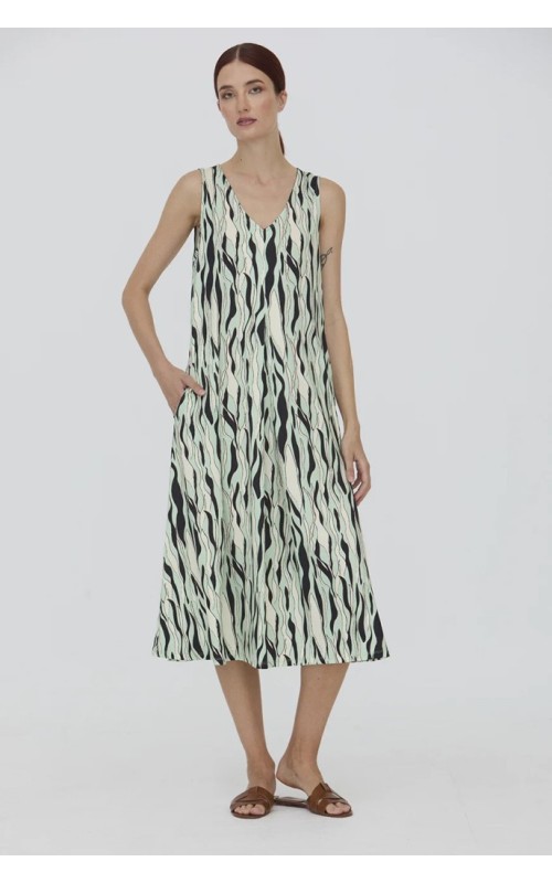 VESTIDO MIDI AMPLIO TIRANTES ESTAMPADO WNT 