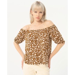 CAMISETA Mujer Estampada Bardot Hombros SURK 