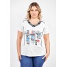 CAMISETA Mujer Estampada Cuello Pico BAGO