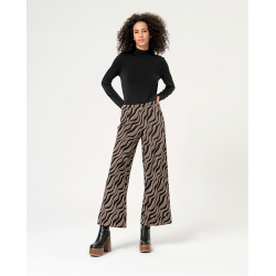 PANTALON MUJER FLARE SURK JAQUARD 