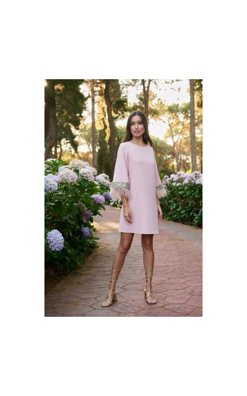 VESTIDO Invitada Corto Plumas ROLE BBC