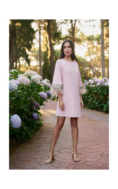 VESTIDO Invitada Corto Plumas ROLE BBC