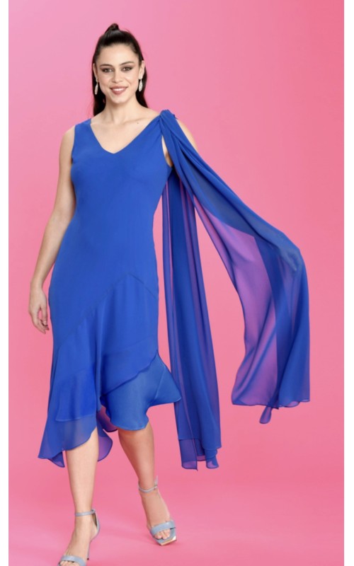 VESTIDO Liso Asimetrico Gasa LAMU BBC 