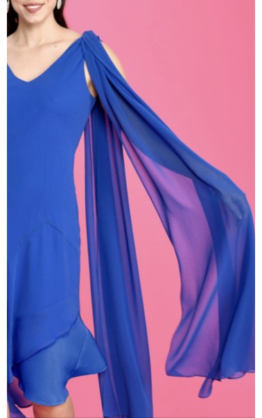 VESTIDO Liso Asimetrico Gasa LAMU BBC 