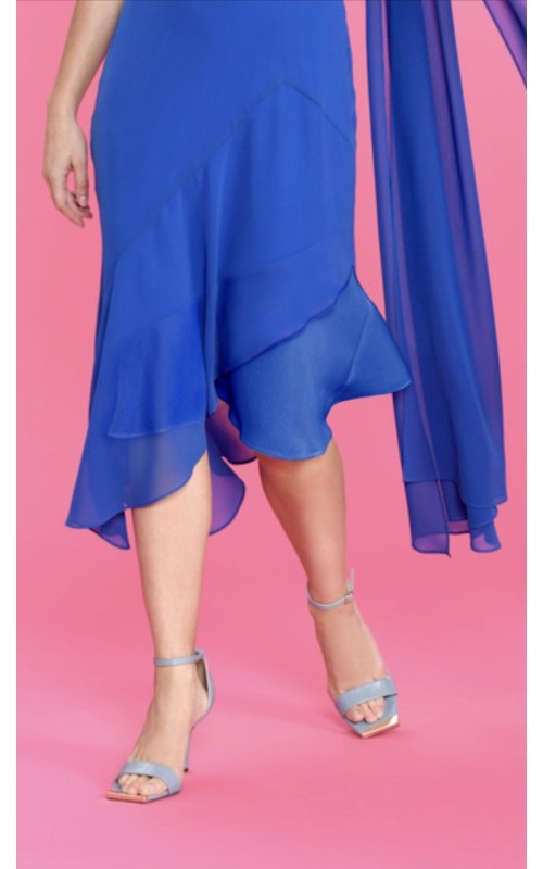 VESTIDO Liso Asimetrico Gasa LAMU BBC 