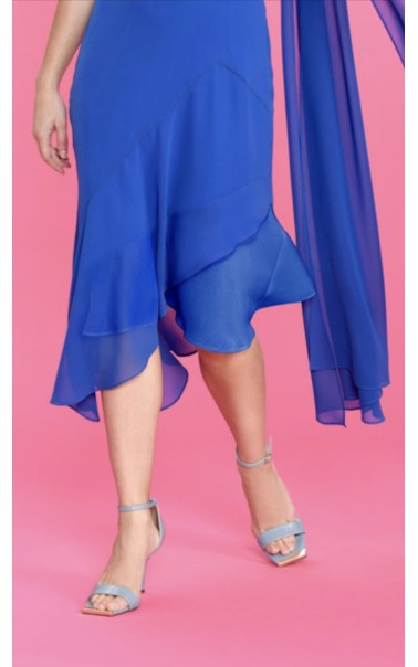 VESTIDO Liso Asimetrico Gasa LAMU BBC 