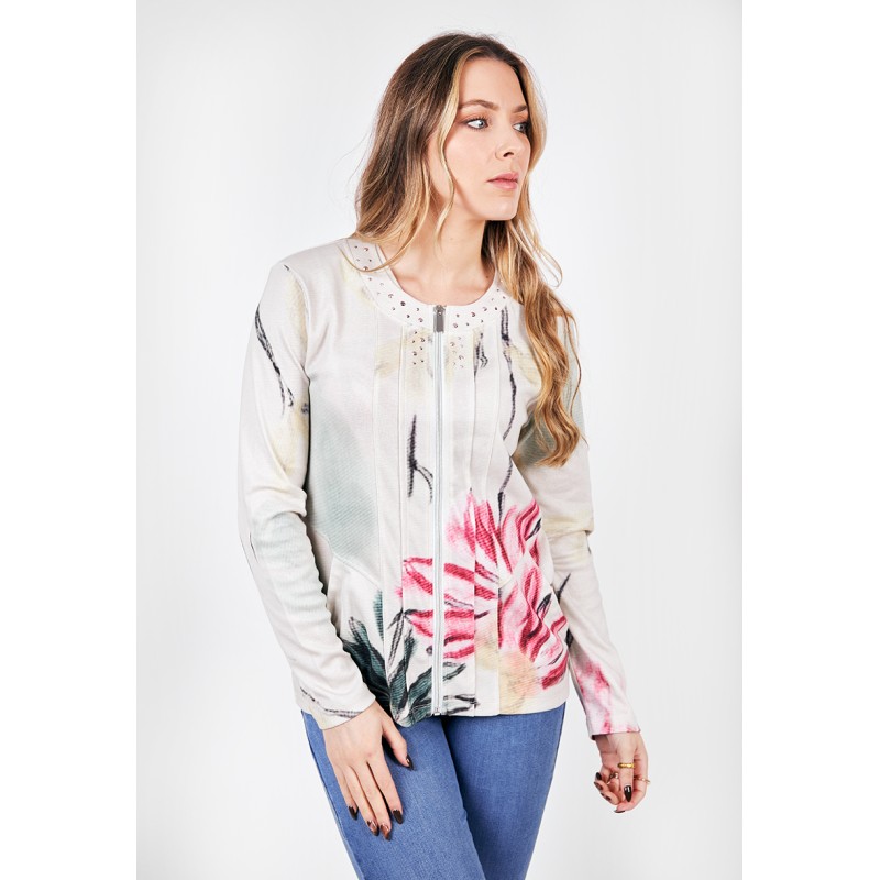 CHAQUETA PUNTO ESTAMPADA FLORAL KALI 