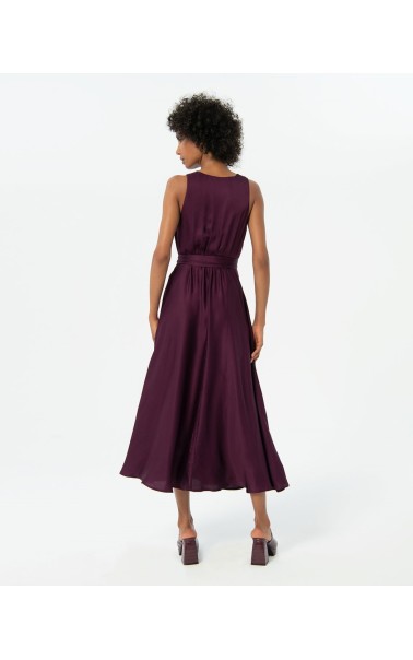 VESTIDO Satinado Largo Cruzado SURK