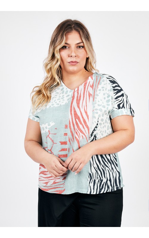 CAMISETA Mujer Estampada Lino BAGO 