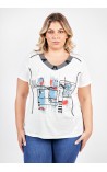 CAMISETA Mujer Estampada Cuello Pico BAGO