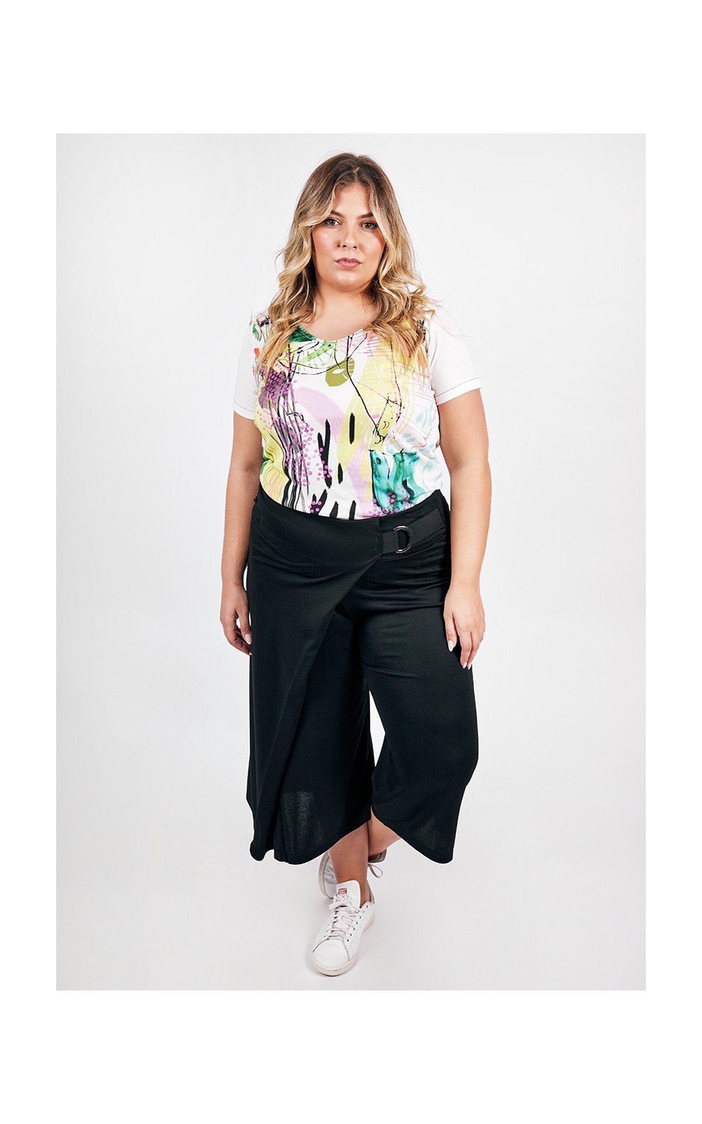 PANTALON Mujer Cropped BAGO Hebilla 