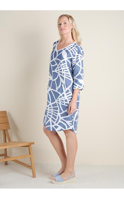 VESTIDO TÚNICA CORTO ESTAMPADO POU