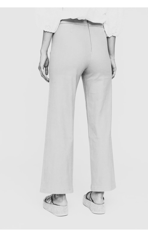 PANTALON MUJER CROPPED LISO BOTONES BARI CASUAL 