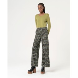 PANTALON MUJER ELASTICO FLUIDO SURK ESTAMPADO 