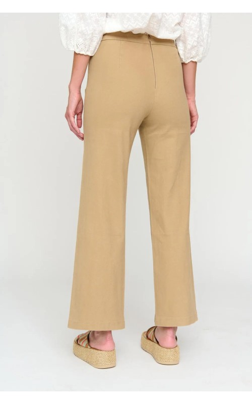 PANTALON MUJER CROPPED BOTONES BARI CASUAL 