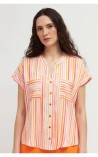 BLUSA ABIERTA CON MANGA Y ESTAMPADO LISTAS TINT CASUAL 
