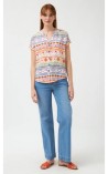 BLUSA ESTAMPADA CUELLO MAO TINT CASUAL 