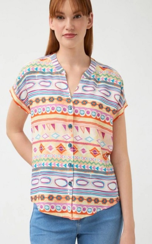 BLUSA ESTAMPADA CUELLO MAO TINT CASUAL 