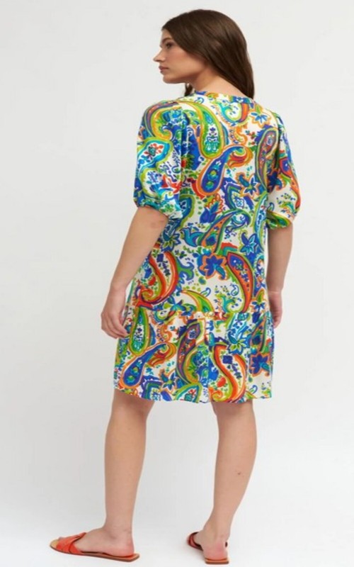 VESTIDO CORTO ESTAMPADO TINT CASUAL 