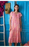 VESTIDO MIDI ESTAMPADO AVOLANTADO TINT CASUAL 