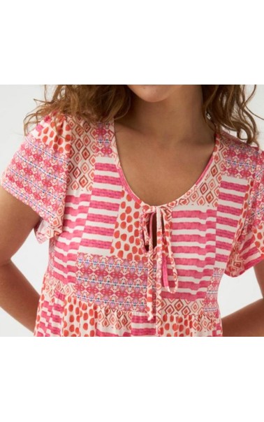 VESTIDO MIDI ESTAMPADO AVOLANTADO TINT CASUAL 