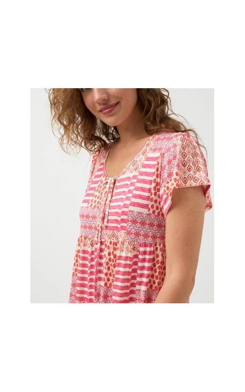 VESTIDO MIDI ESTAMPADO AVOLANTADO TINT CASUAL 