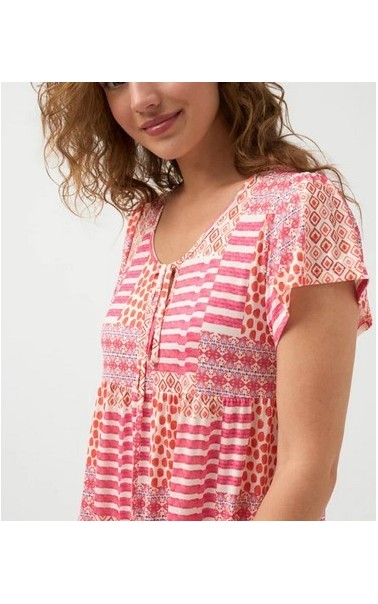 VESTIDO MIDI ESTAMPADO AVOLANTADO TINT CASUAL 
