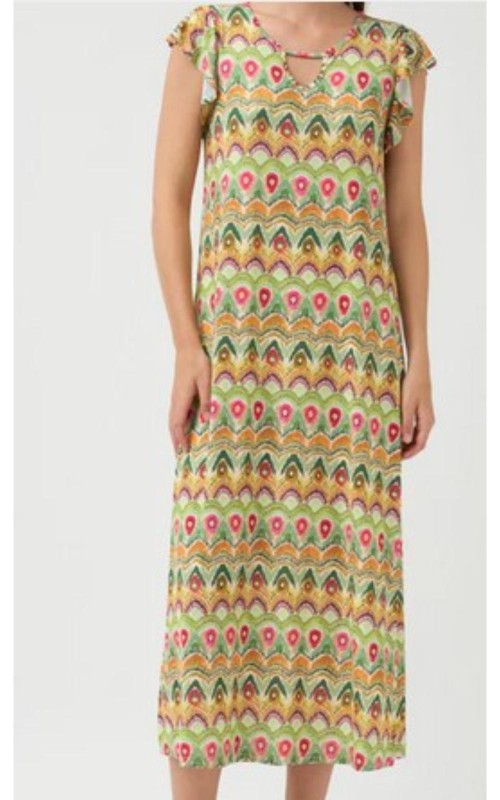 VESTIDO LARGO ESTAMPADO SUELTO TINT CASUAL 