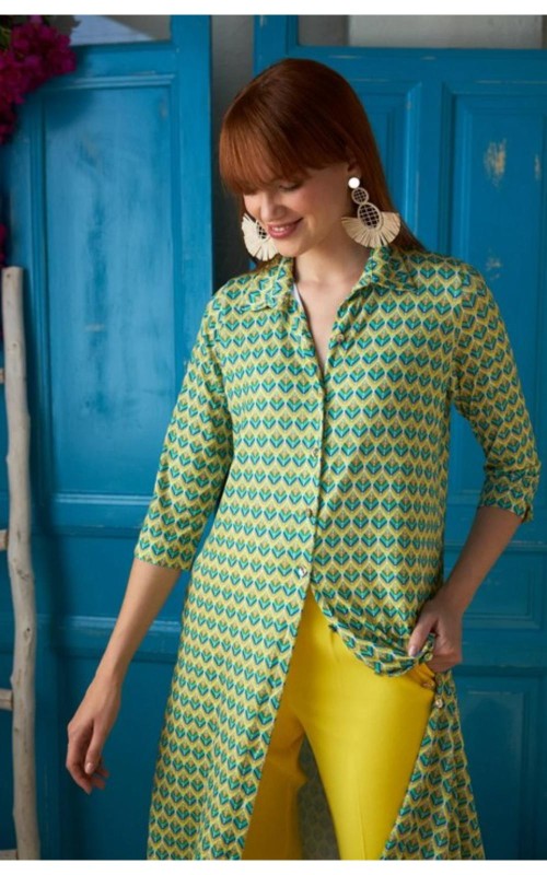VESTIDO CAMISERO ESTAMPADO TINT CASUAL 