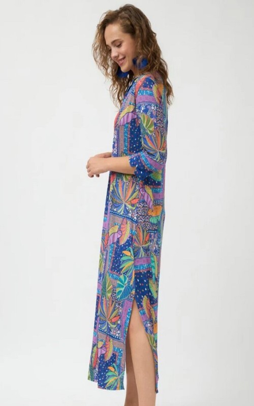 VESTIDO ESTAMPADO MANGA FRANCESA TINT CASU 