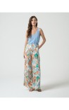 PANTALON MUJER PALAZZO SATINADO ESTAMPADO SURK