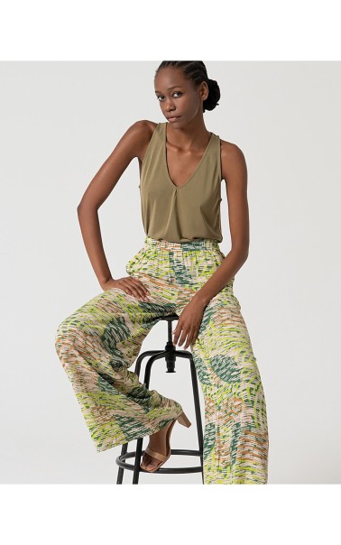 PANTALON MUJER ANCHO FLUIDO ESTAMPADO SURK 