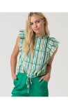 BLUSA ROMANTICA VOLANTES CUADROS SURK 